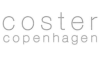 Das Bild zeigt den Text „Coster Copenhagen“ in Kleinbuchstaben in gepunkteter Schrift.