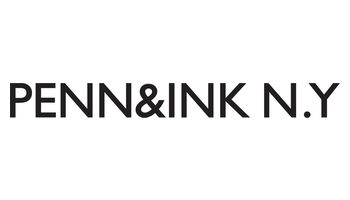 Das Bild zeigt den Text „PENN&INK N.Y“ in fetten, schwarzen Großbuchstaben auf einem schlichten weißen Hintergrund.